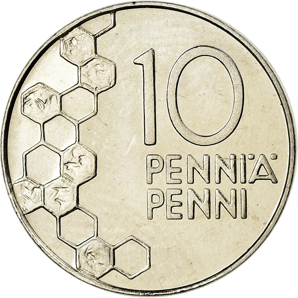 Moneta, Finlandia, 10 Pennia, 1994, MS(63), Miedź-Nikiel, KM:65