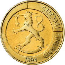Coin, Finland, Markka, 1994, MS(63), Aluminum-Bronze, KM:76
