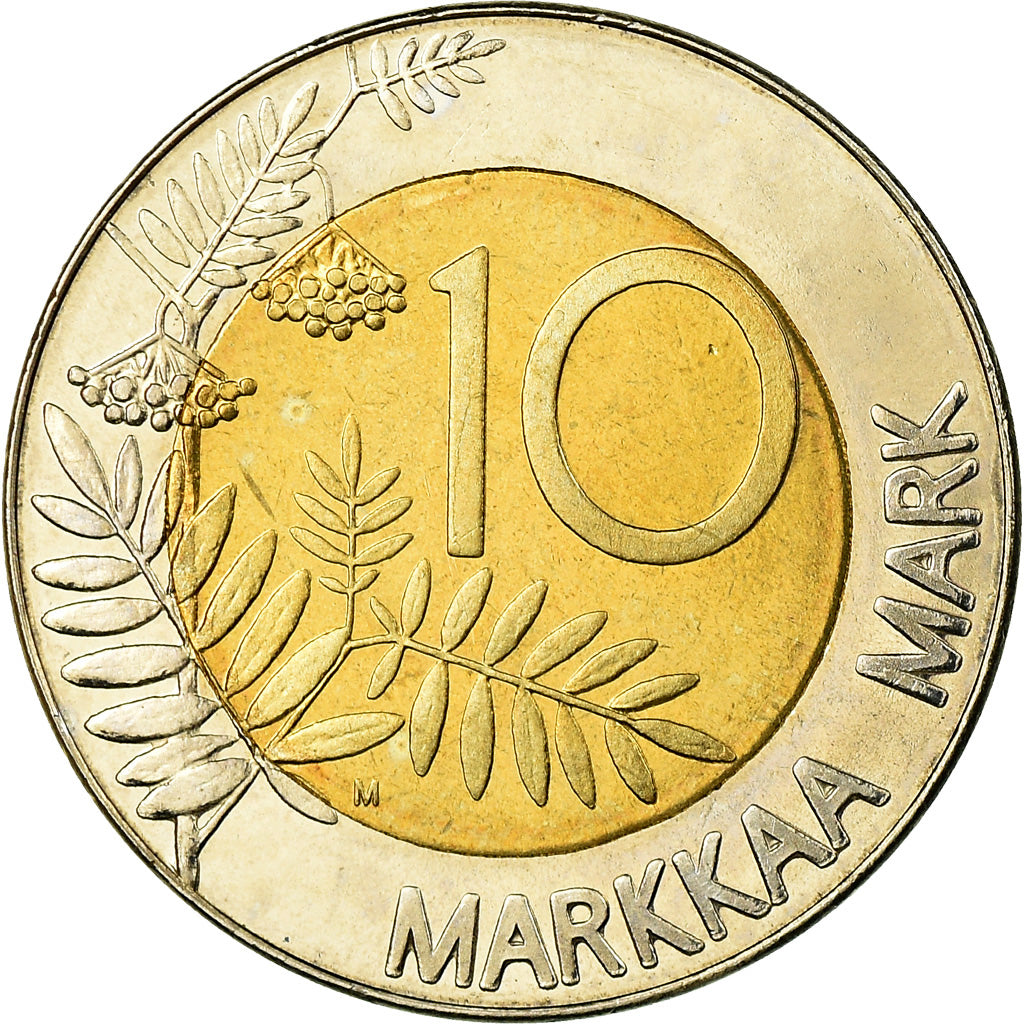 Coin, Finland, 10 Markkaa, 1994, MS(63), Bi-Metallic, KM:77