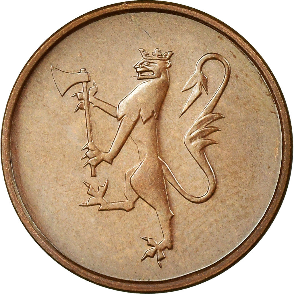 Moneda, Noruega, Olav V, 5 Öre, 1974, SC, Bronce, KM:415