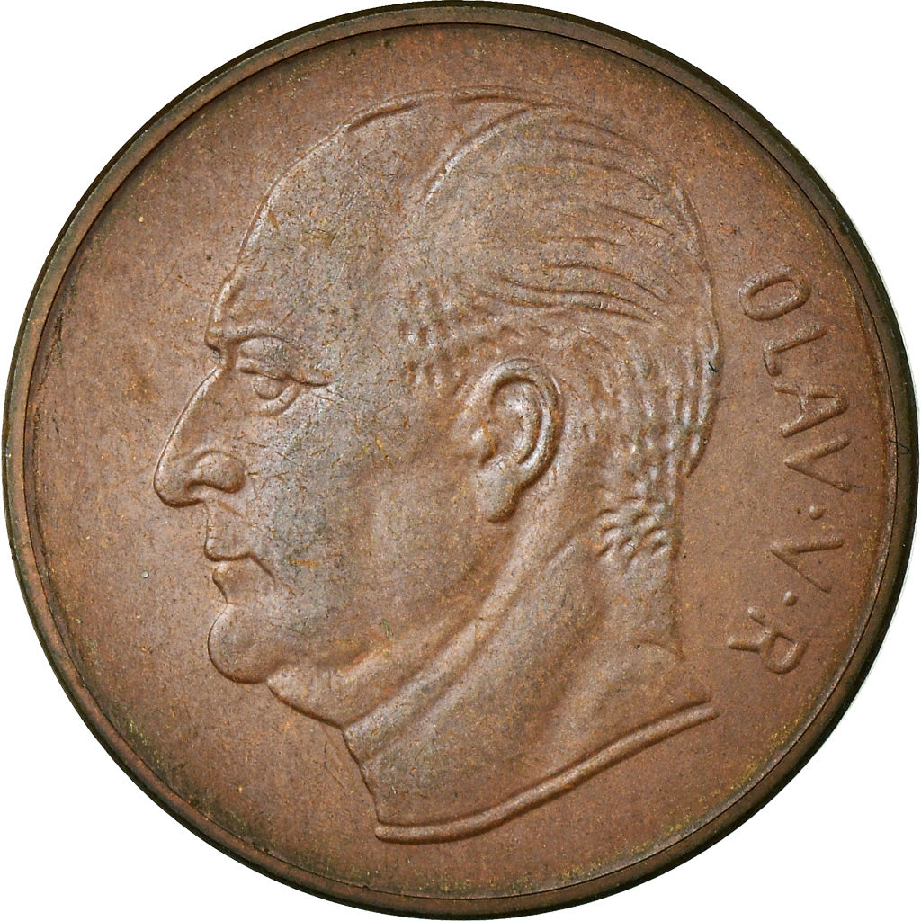 Coin, Norway, Olav V, 5 Öre, 1973, MS(63), Bronze, KM:405