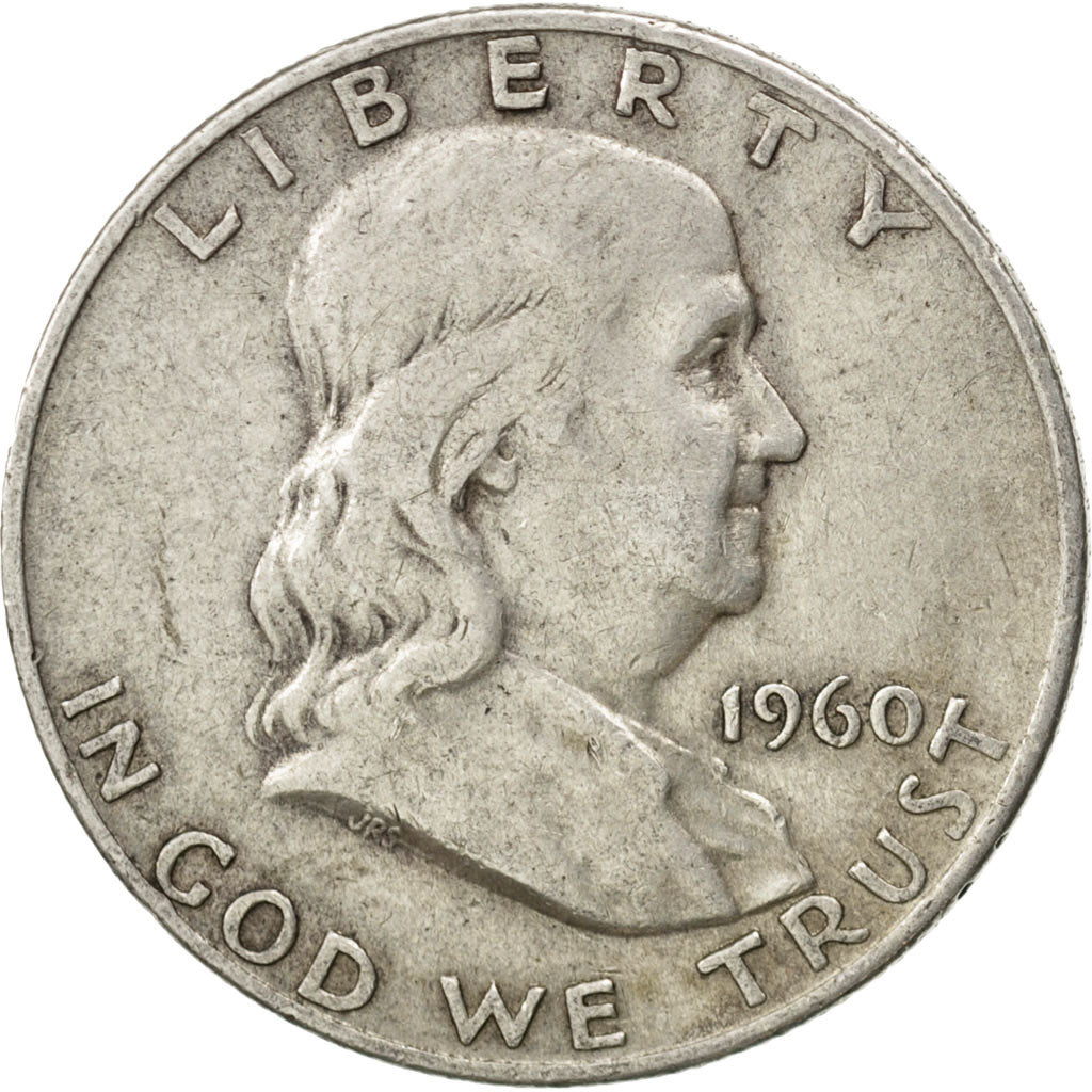 Coin, United States, Franklin Half Dollar, Half Dollar, 1960, U.S. Mint, Denver