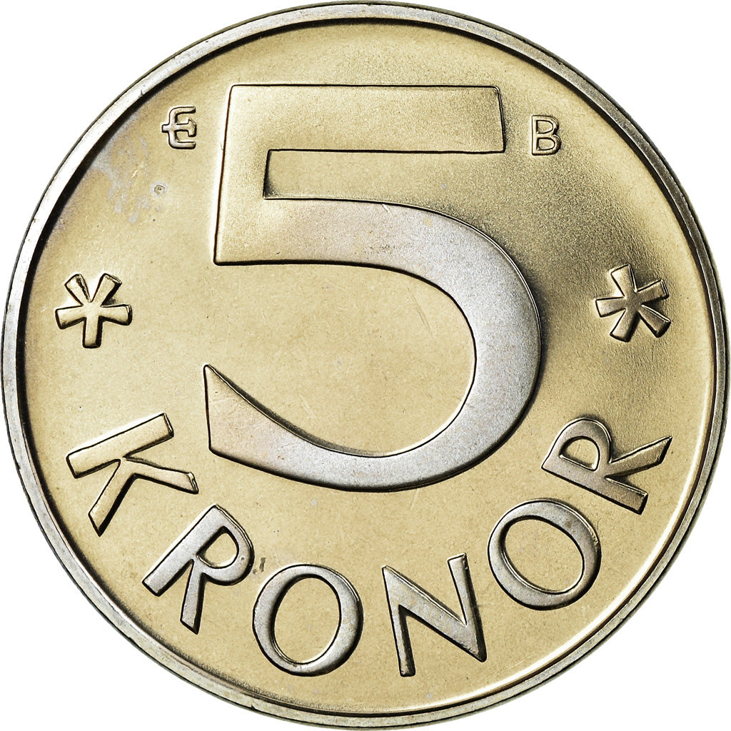 Coin, Sweden, Carl XVI Gustaf, 5 Kronor, 1994, MS(63), Copper-Nickel Clad