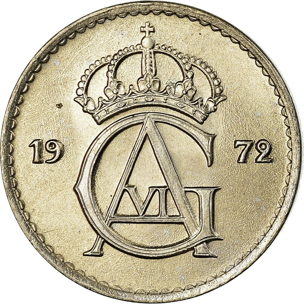 Coin, Sweden, Gustaf VI, 25 Öre, 1972, MS(63), Copper-nickel, KM:836