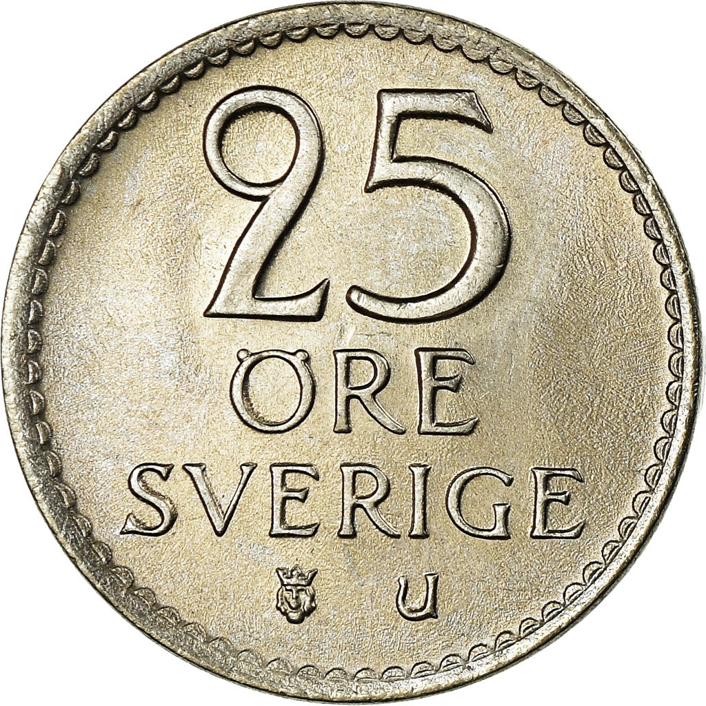 Coin, Sweden, Gustaf VI, 25 Öre, 1972, MS(63), Copper-nickel, KM:836