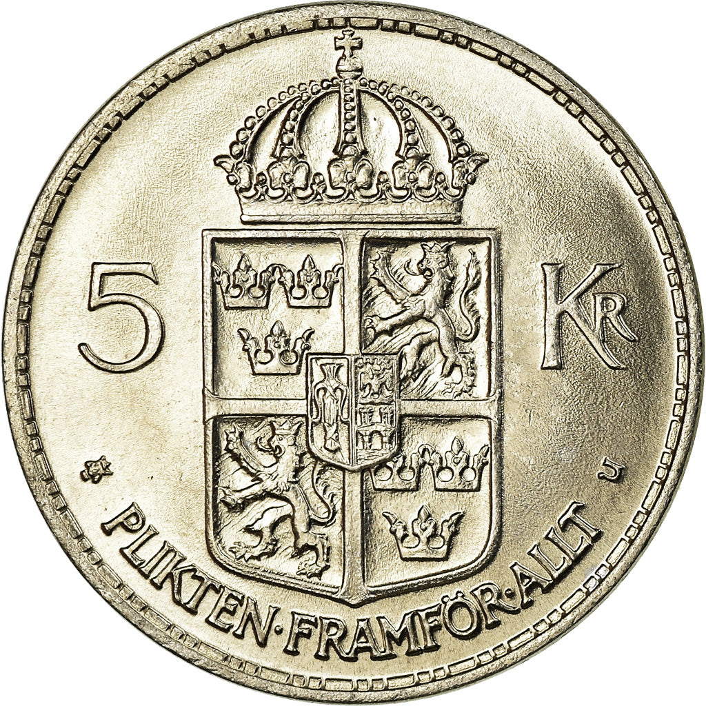 Coin, Sweden, Gustaf VI, 5 Kronor, 1972, MS(63), Copper-Nickel Clad Nickel