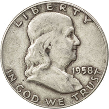 UNITED STATES, Franklin Half Dollar, Half Dollar, 1958, U.S. Mint, KM #199,...