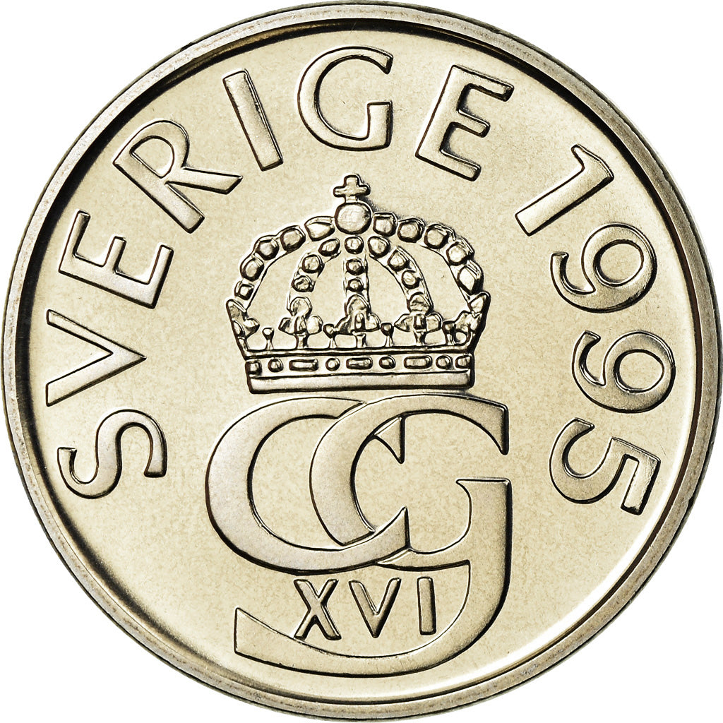Coin, Sweden, Carl XVI Gustaf, 5 Kronor, 1995, MS(63), Copper-Nickel Clad