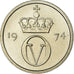 Munten, Noorwegen, Olav V, 10 Öre, 1974, UNC-, Copper-nickel, KM:416