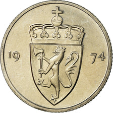 Coin, Norway, Olav V, 50 Öre, 1974, MS(63), Copper-nickel, KM:418