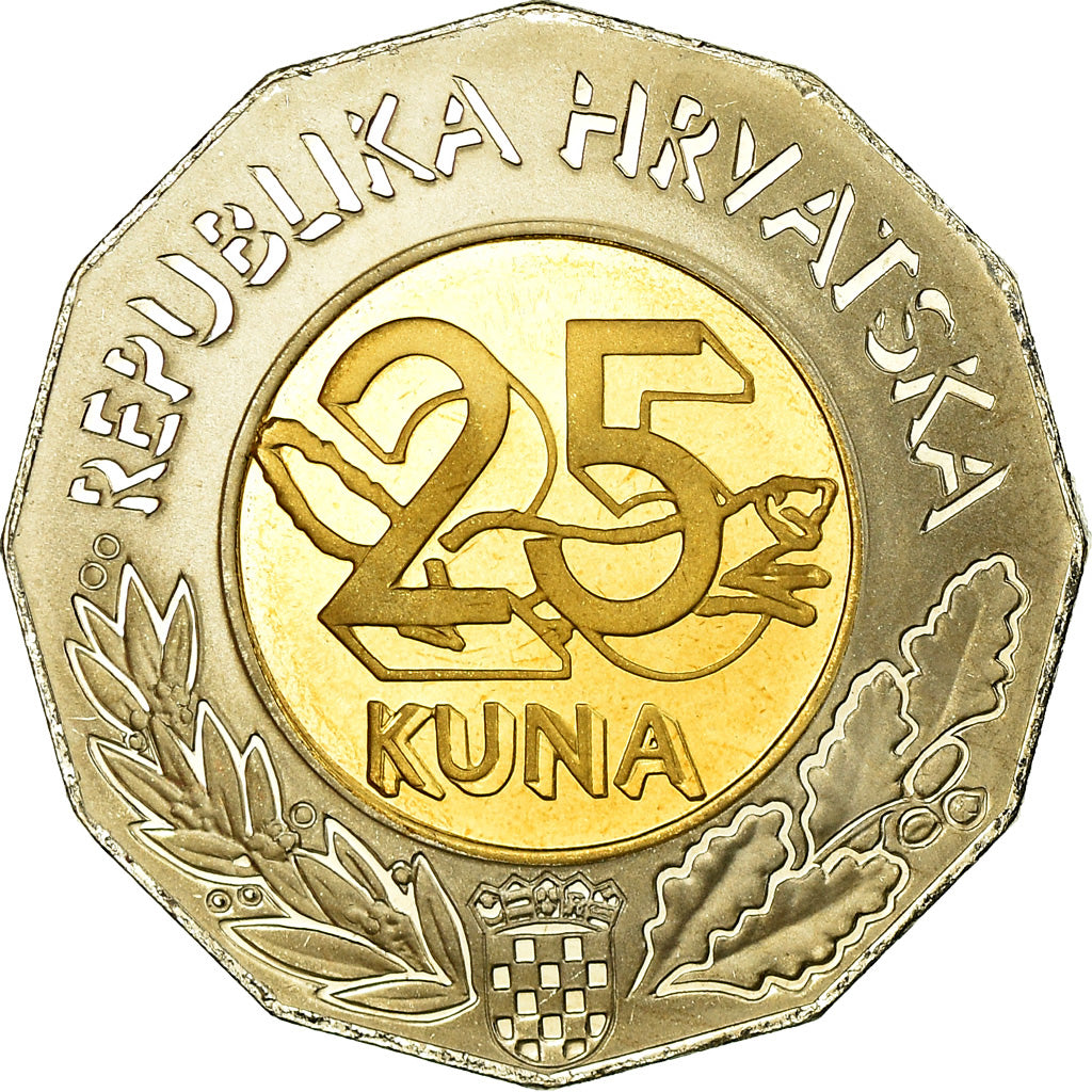 Coin, Croatia, 25 Kuna, 1997, MS(65-70), Bi-Metallic, KM:49