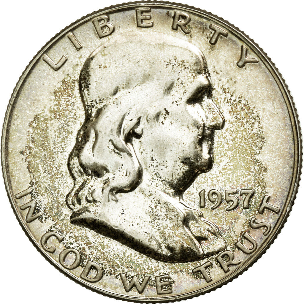 Coin, United States, Franklin Half Dollar, Half Dollar, 1957, U.S. Mint