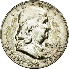 Coin, United States, Franklin Half Dollar, Half Dollar, 1957, U.S. Mint
