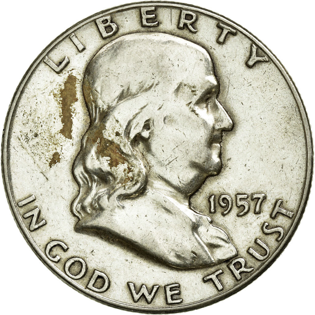 Coin, United States, Franklin Half Dollar, Half Dollar, 1957, U.S. Mint