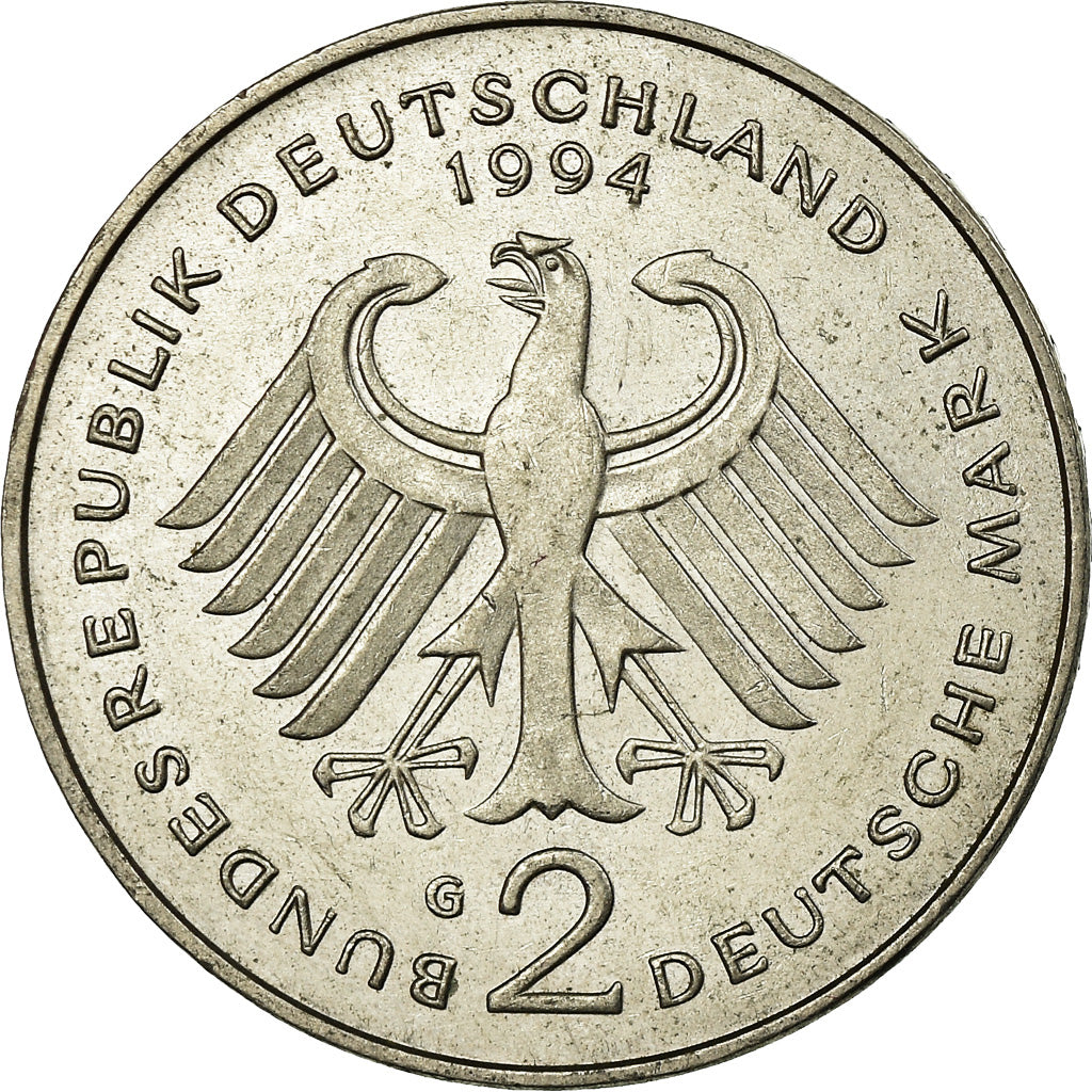 Coin, GERMANY - FEDERAL REPUBLIC, 2 Mark, 1994, Karlsruhe, EF(40-45)
