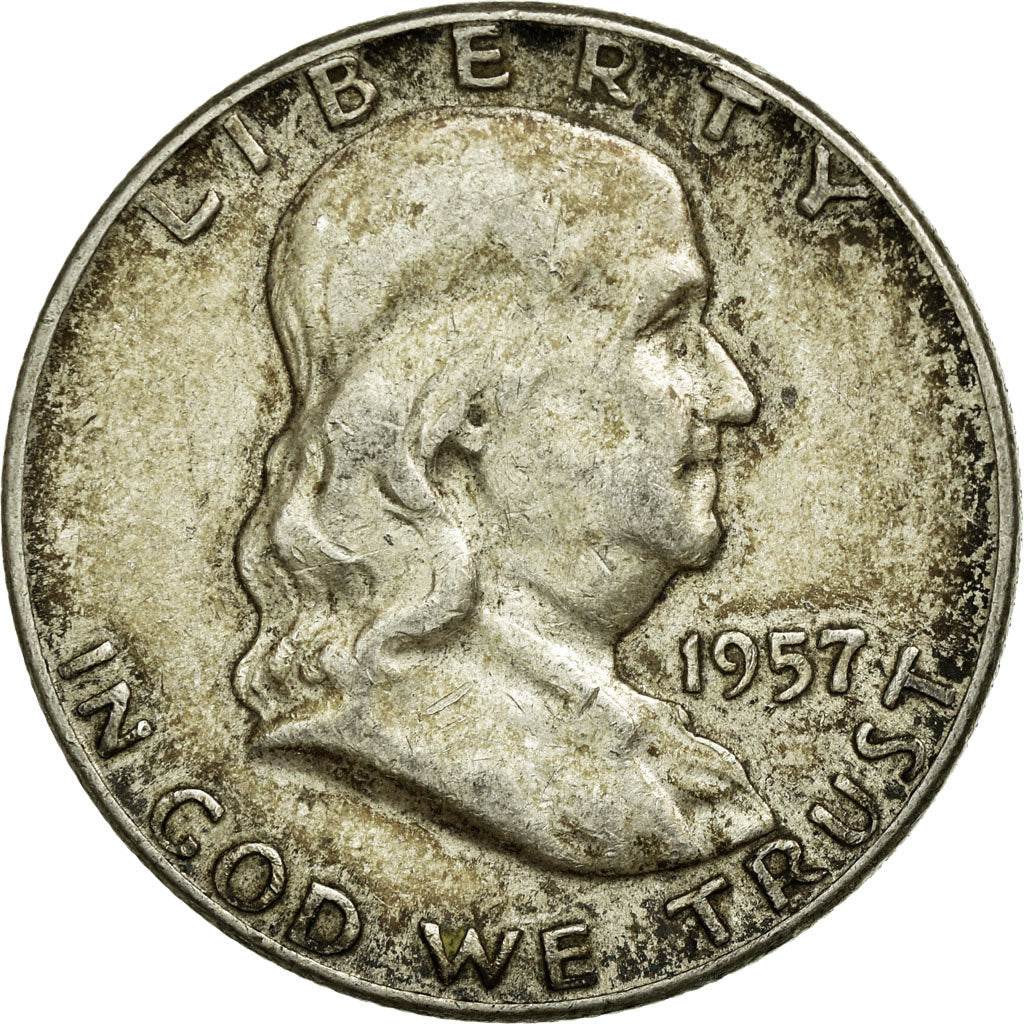 Coin, United States, Franklin Half Dollar, Half Dollar, 1957, U.S. Mint