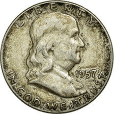 Coin, United States, Franklin Half Dollar, Half Dollar, 1957, U.S. Mint