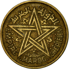 Coin, Morocco, Mohammed V, 50 Centimes, 1945, Paris, EF(40-45), Aluminum-Bronze