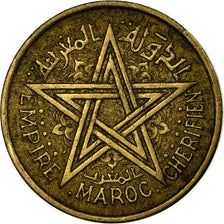 Coin, Morocco, Mohammed V, 50 Centimes, 1945, Paris, EF(40-45), Aluminum-Bronze