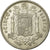 Munten, Spanje, Caudillo and regent, 5 Pesetas, 1950, ZF, Nickel, KM:778