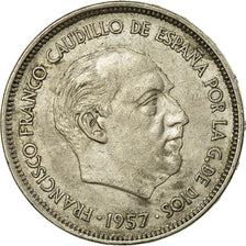 Moeda, Espanha, Caudillo and regent, 25 Pesetas, 1961, EF(40-45), Cobre-níquel