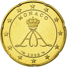 Monaco, 20 Euro Cent, 2006, Proof, MS(65-70), Brass, KM:182