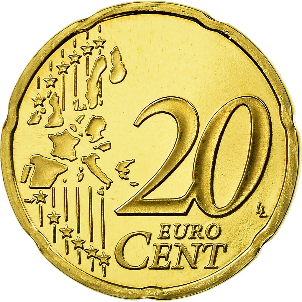 Monaco, 20 Euro Cent, 2006, Proof, MS(65-70), Brass, KM:182