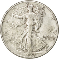 UNITED STATES, Walking Liberty Half Dollar, Half Dollar, 1943, U.S. Mint, KM...