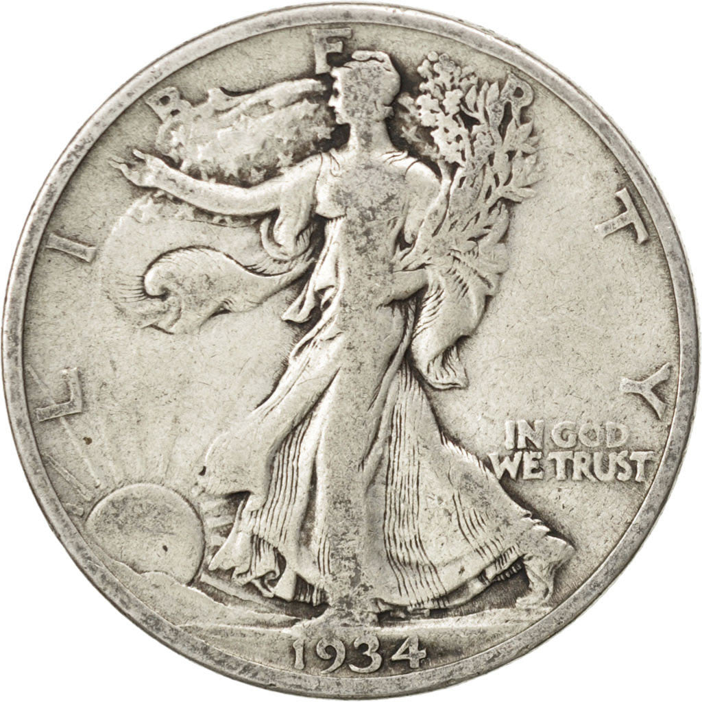 UNITED STATES, Walking Liberty Half Dollar, Half Dollar, 1934, U.S. Mint, KM...