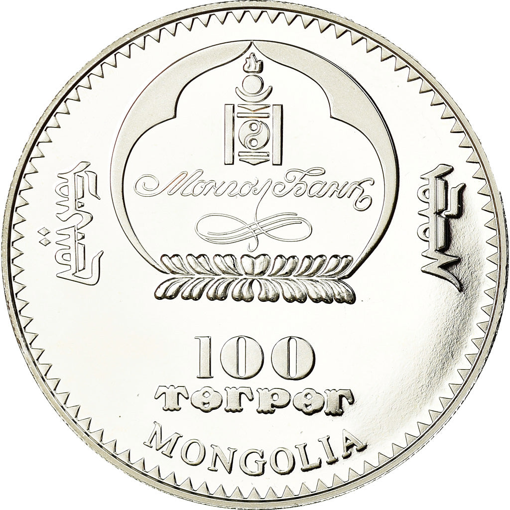 Münze, Mongolei, 100 Tugrik, 2008, Proof, STGL, Silber, KM:321