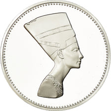 Coin, Egypt, Néfertiti, 5 Pounds, 1999, Franklin Mint, Proof, MS(65-70)