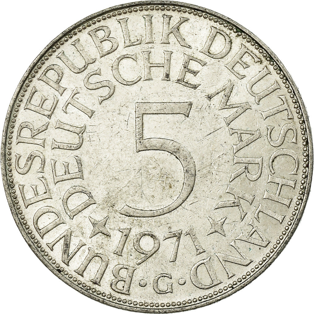 Münze, Bundesrepublik Deutschland, 5 Mark, 1971, Karlsruhe, SS, Silber