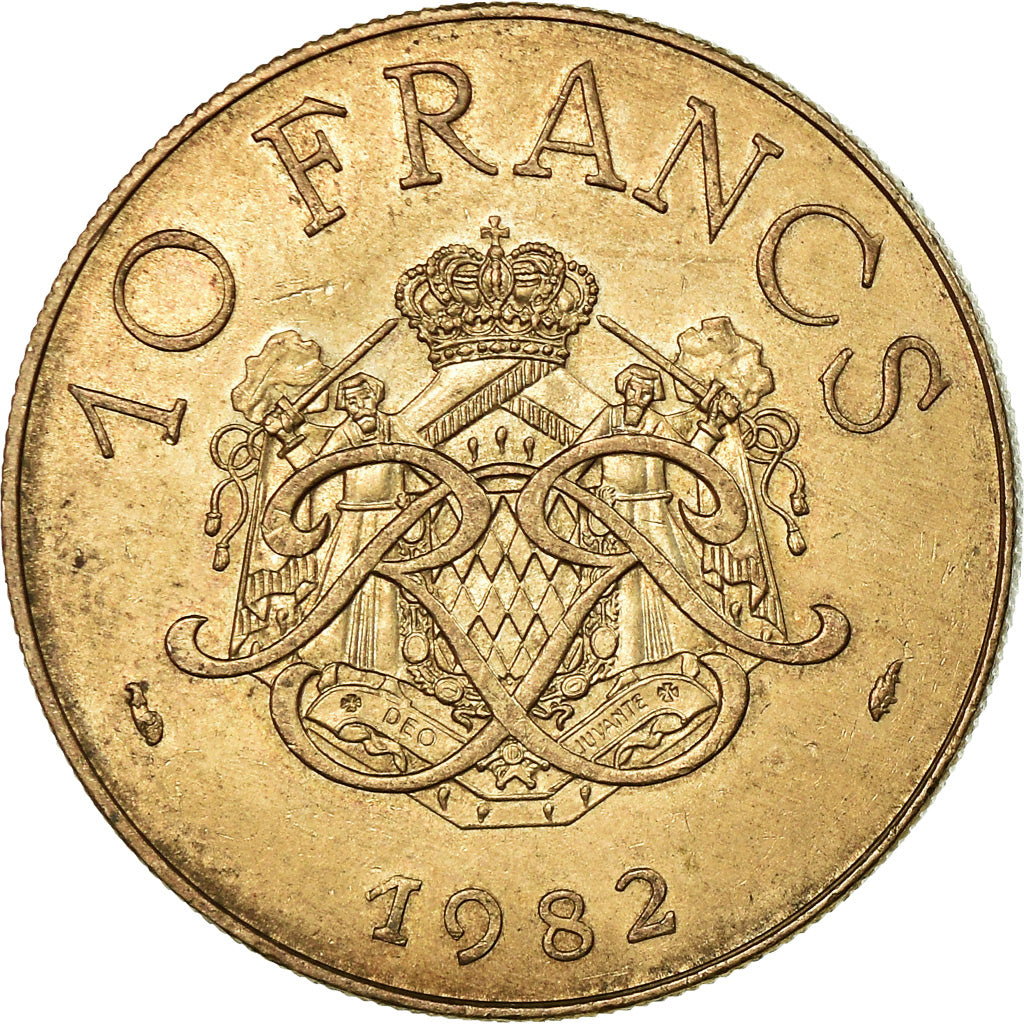 Coin, Monaco, Rainier III, 10 Francs, 1982, EF(40-45), Copper-Nickel-Aluminum