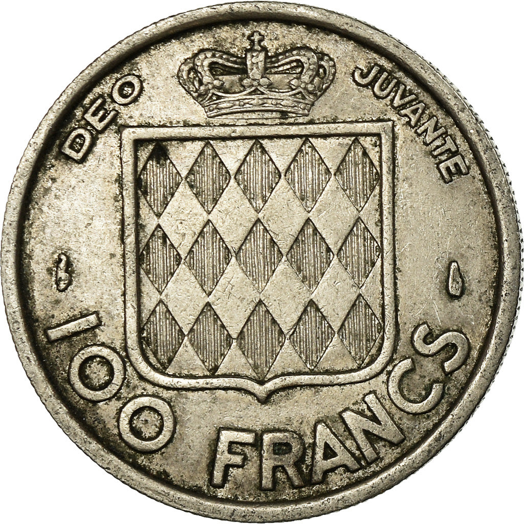 Monaco, Rainier III, 100 Francs, Cent, 1956, EF(40-45), Copper-nickel, KM:134