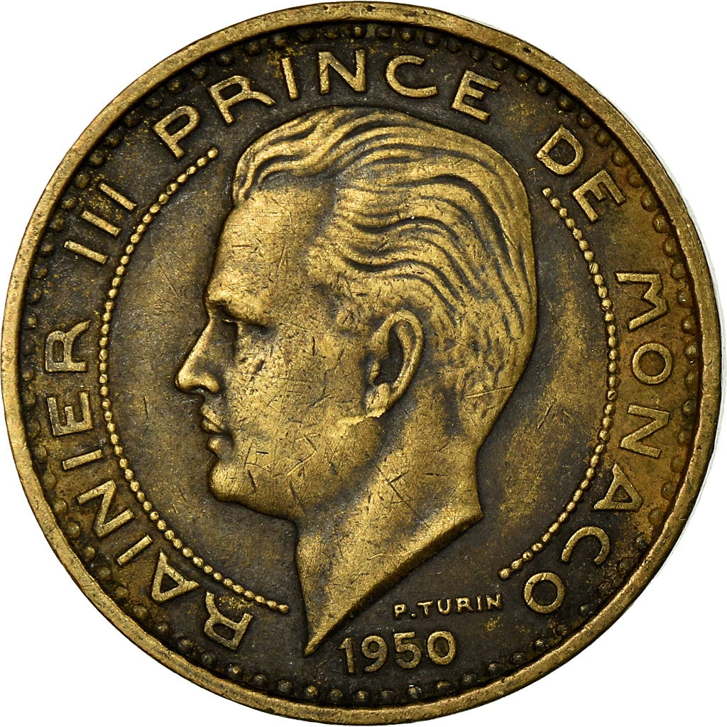 Coin, Monaco, Rainier III, 50 Francs, Cinquante, 1950, Monaco, EF(40-45)