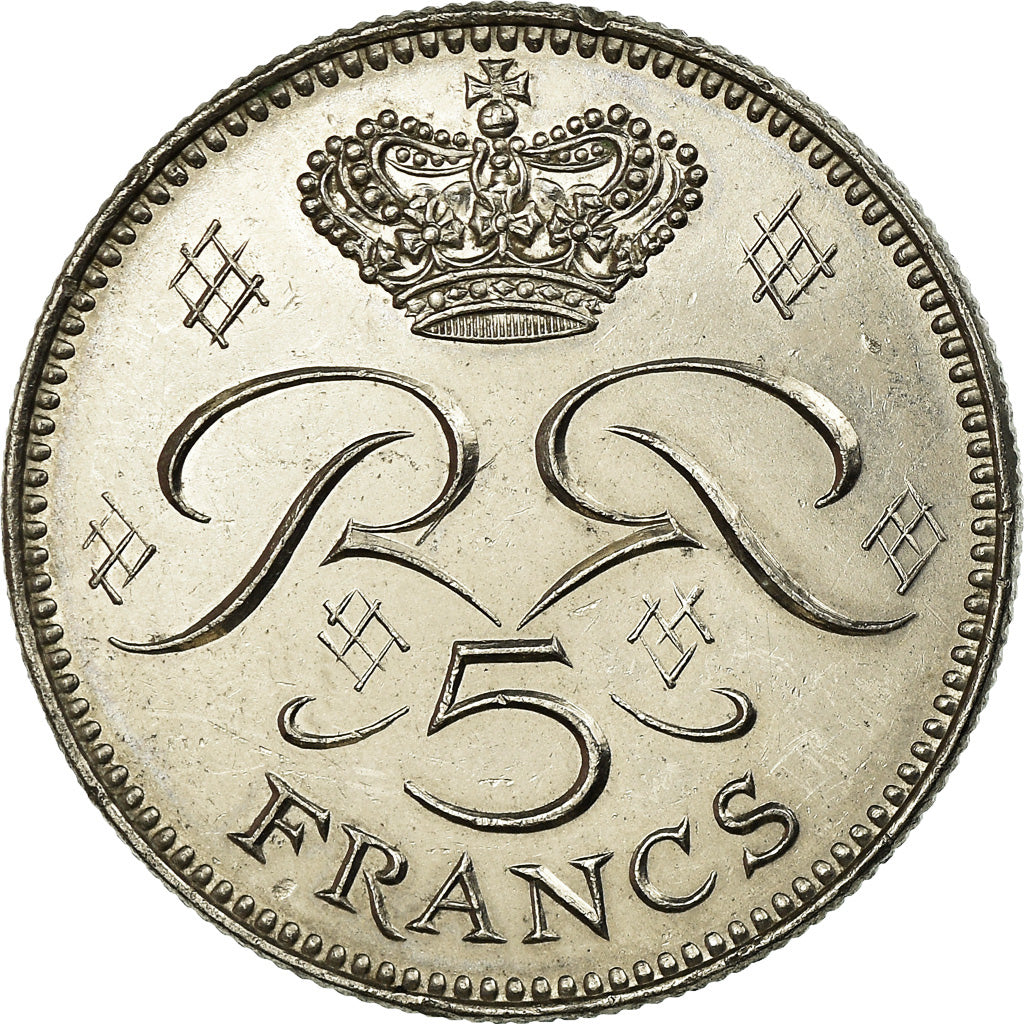 Coin, Monaco, Rainier III, 5 Francs, 1974, EF(40-45), Copper-nickel, KM:150