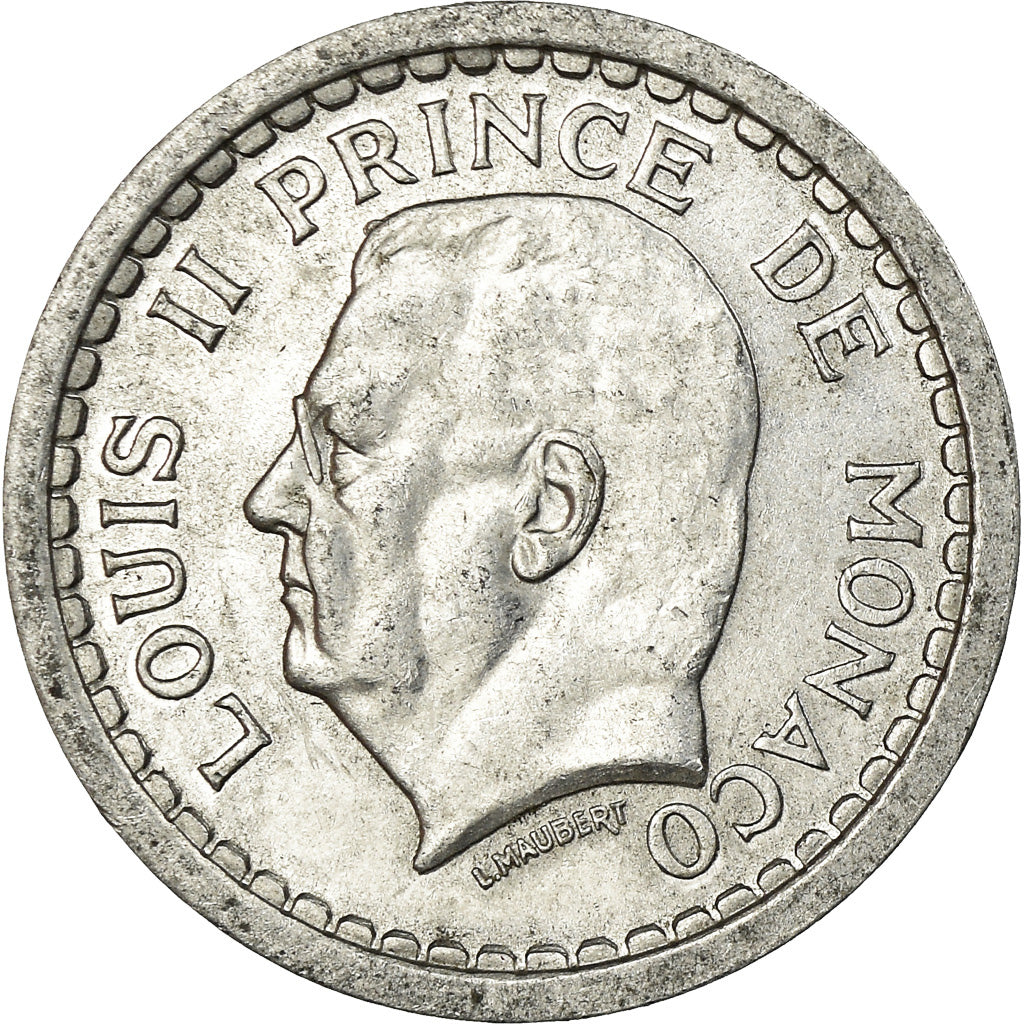 Moneta, Monaco, Louis II, Franc, 1943, EF(40-45), Aluminium, KM:120