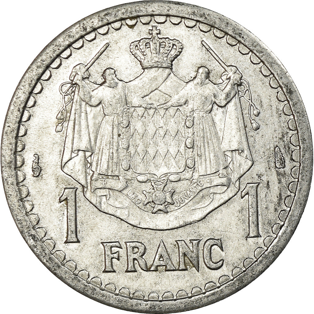 Moneta, Monaco, Louis II, Franc, 1943, EF(40-45), Aluminium, KM:120