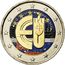 Slovakia, 2 Euro, 10 Ans de l'Euro, Slovaquie, 2014, Colorised, MS(63)