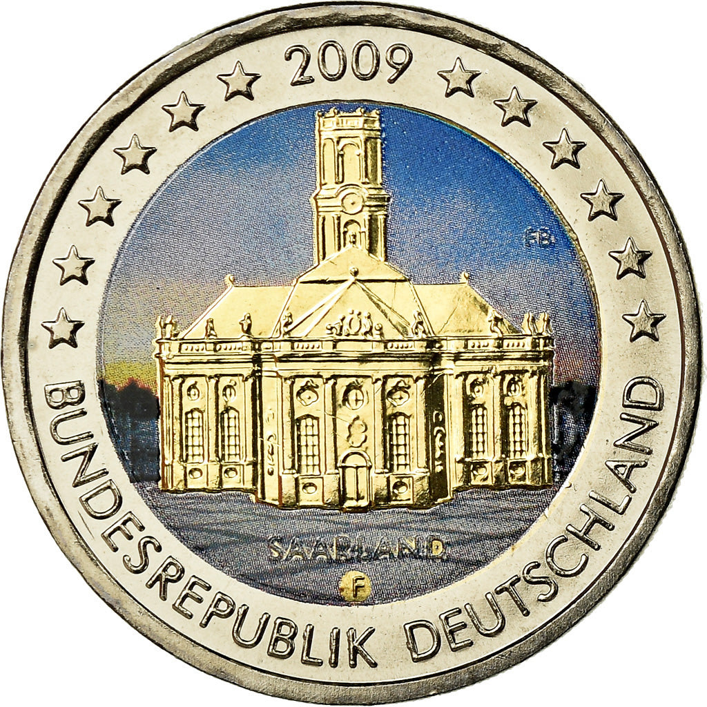 République fédérale allemande, 2 Euro, 2009, Colorised, SPL, Bi-Metallic