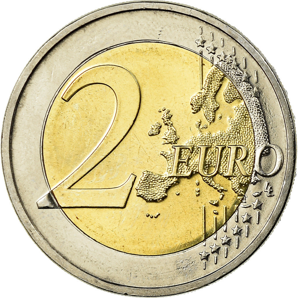 Germany, 2 Euro, Traité de l'Elysée, 2013, Colorised, MS(63), Bi-Metallic