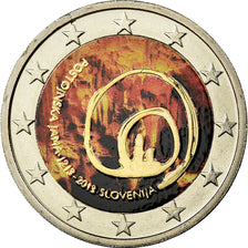 Slovenia, 2 Euro, Postojna, 2013, Colorised, MS(63), Bi-Metallic, KM:112