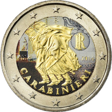 Italy, 2 Euro, Carabinieri, 2014, Colorised, MS(63), Bi-Metallic