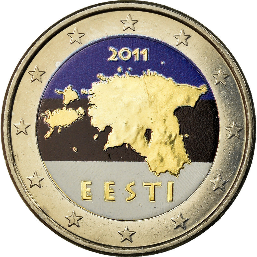 Estonia, 2 Euro, 2011, Colorised, MS(63), Bi-Metallic, KM:68
