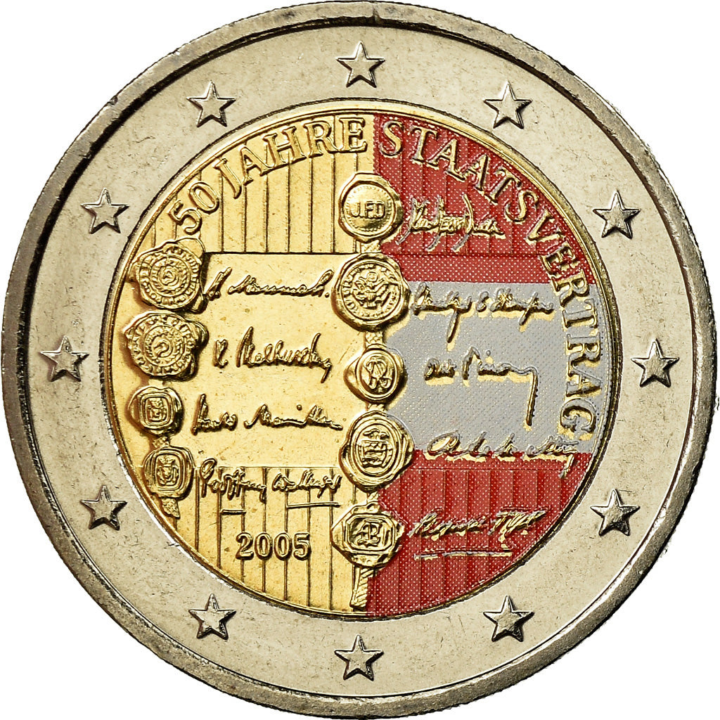 Austria, 2 Euro, 2005, Colorised, MS(63), Bi-Metallic, KM:3124