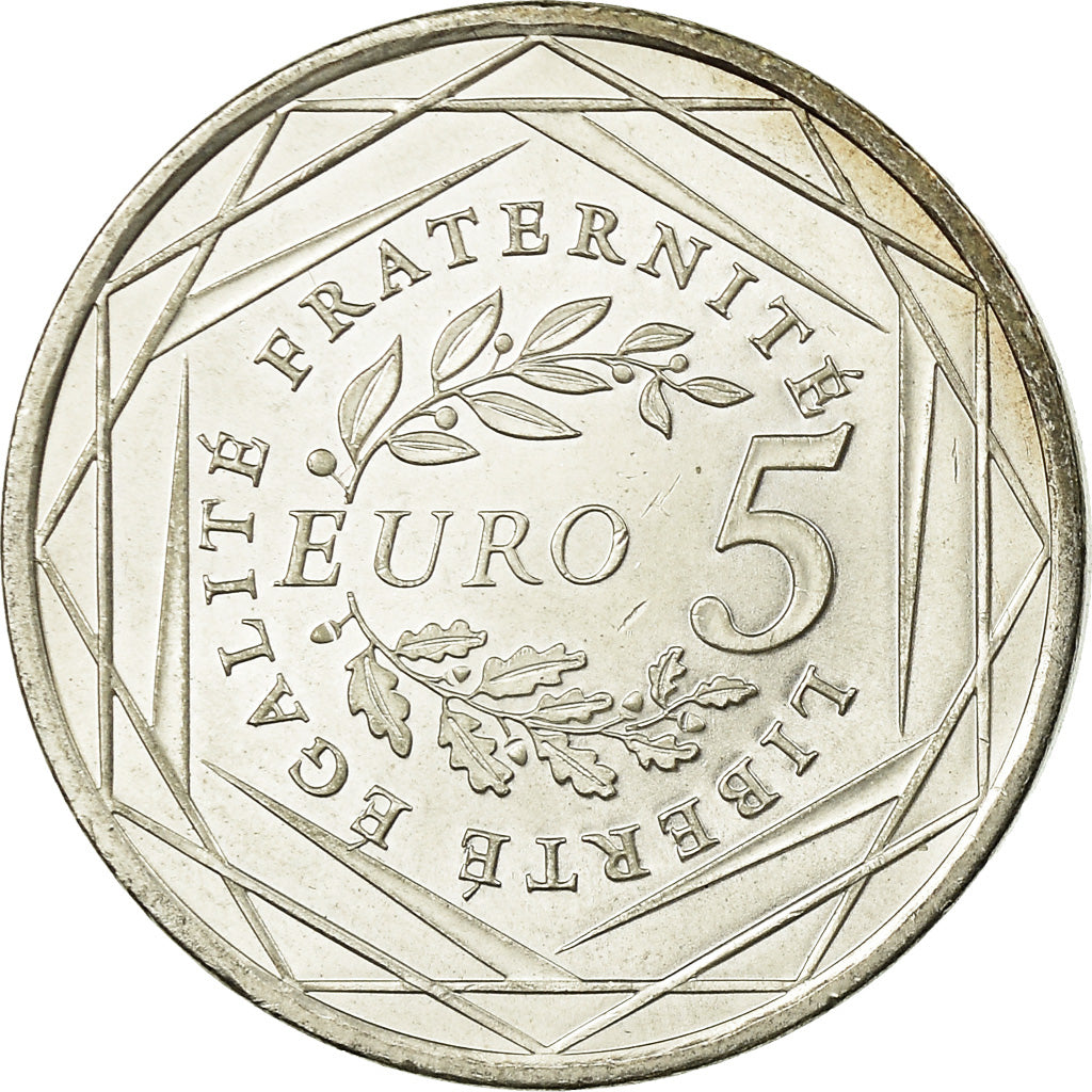 France, 5 Euro, 2008, EF(40-45), Silver, Gadoury:EU287, KM:1534