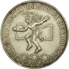Coin, Mexico, 25 Pesos, 1968, AU(50-53), Silver, KM:479.2