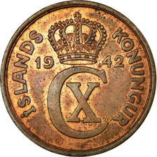 Coin, Iceland, Christian X, 5 Aurar, 1942, London, EF(40-45), Bronze, KM:7.2