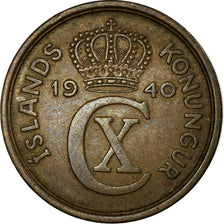 Monnaie, Iceland, Christian X, 2 Aurar, 1940, Londres, TTB, Bronze, KM:6.2