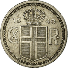 Coin, Iceland, Christian X, 25 Aurar, 1940, London, EF(40-45), Copper-nickel